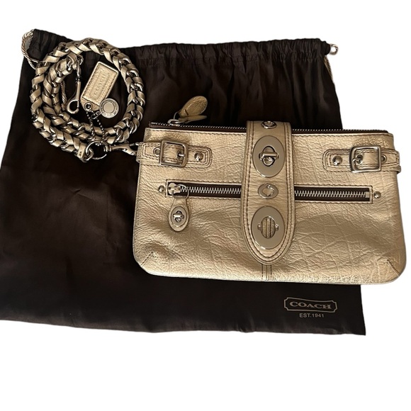 RARE Vintage Coach Legacy Metallic Leather Bridgit Clutch Purse Limited Edition - Picture 3 of 16